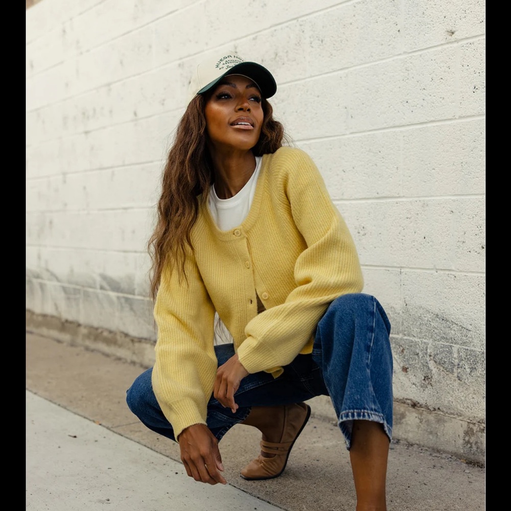 Roolee Yellow Cardigan, S